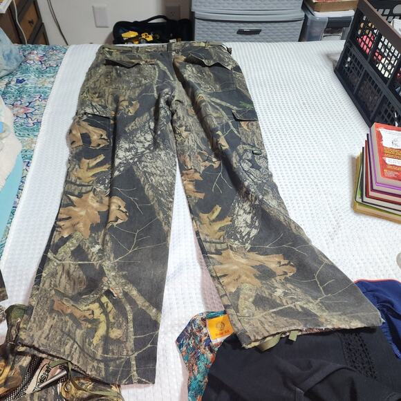 FIELDSTAFF & MOSSY OAK EUC MENS CAMMO HUNTING SHIRT & PANTS SET - Picture 10 of 14